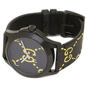  Shop Authentic Gucci G Timeless Ghost Black Dial Black Leather Strap Watch For Men - YA1264019 - Luxxuri