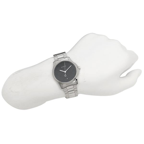  Shop Authentic Gucci G Timeless Black Dial Silver Steel Strap Watch For Men - YA126460 - Luxxuri
