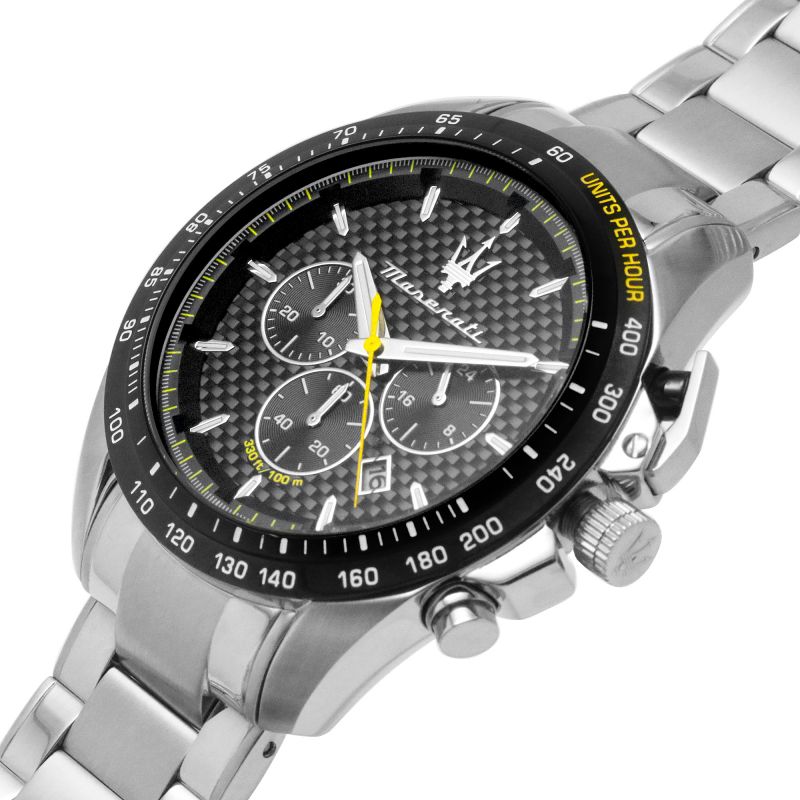 Shop Authentic Maserati Traguardo Black Dial Silver Chronograph with Tachymeter Watch For Men - R8873612042 - Luxxuri