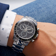  Shop Authentic Tissot V8 Quartz Chronograph Black Dial Silver Steel Strap Watch For Men - T106.417.11.051.00 - Luxxuri