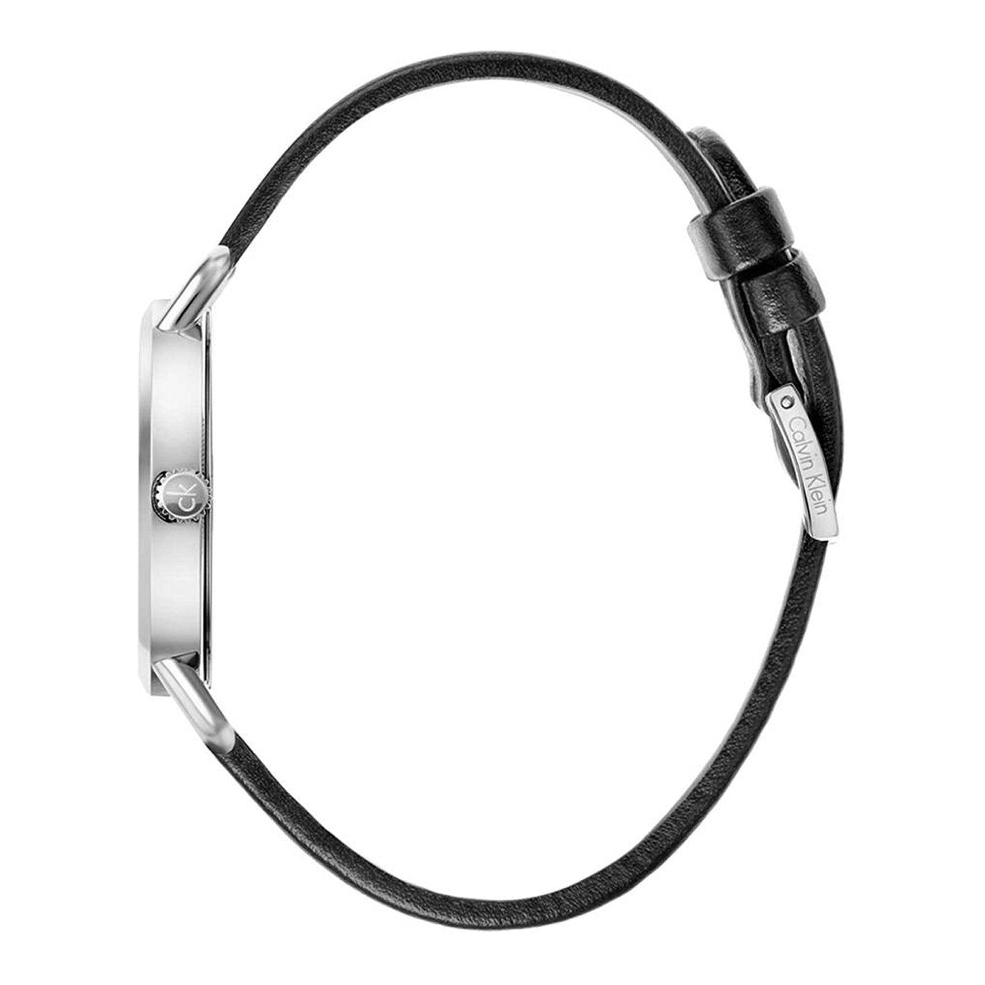  Shop Authentic Calvin Klein Even Black Dial Black Leather Strap Watch for Women  - K7B231CZ - Luxxuri