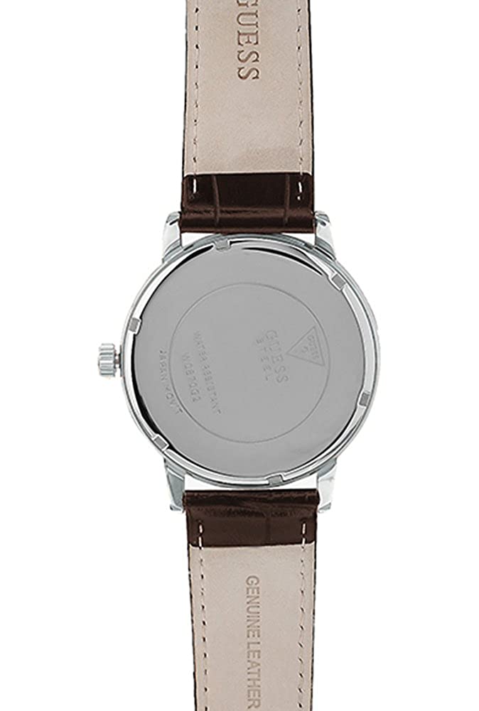  Shop Authentic Guess Delancy Quartz White Dial Brown Leather Strap Watch For Men - W0870G1 - Luxxuri