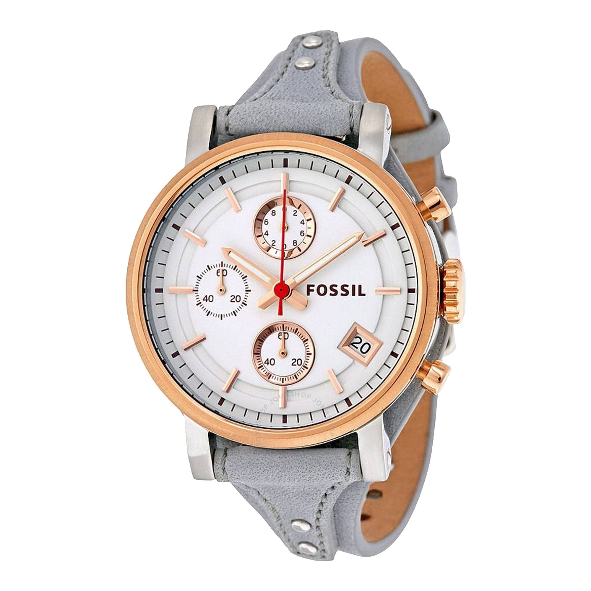  Shop Authentic Fossil Original Boyfriend White Dial Light Blue Leather Strap Watch for Women - ES4045 - Luxxuri