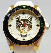  Shop Authentic Gucci Dive Quartz White Dial White Rubber Strap Unisex Watch - YA136322 - Luxxuri