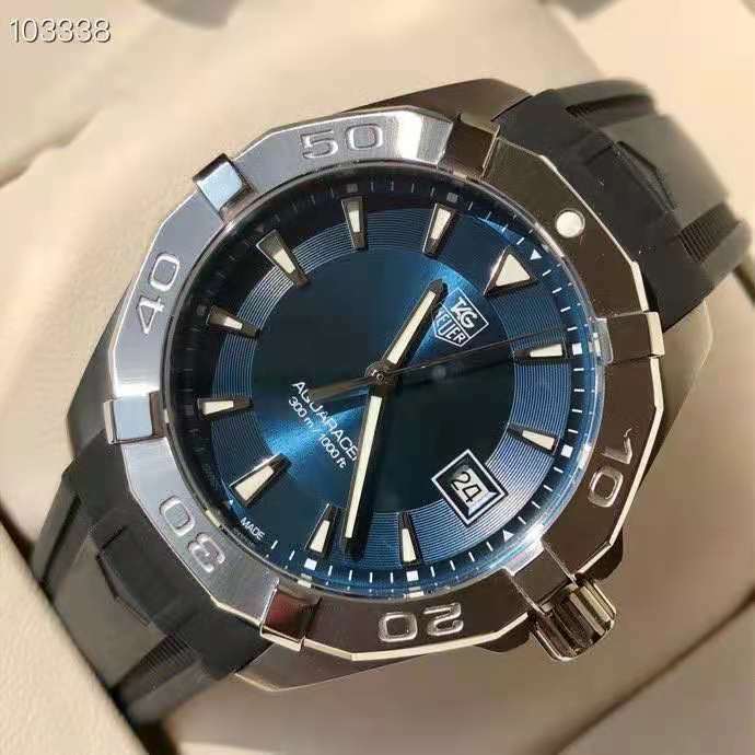  Shop Authentic Tag Heuer Aquaracer Quartz Blue Dial Black Rubber Strap Watch for Men - WAY1112.FT8021 - Luxxuri