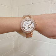  Shop Authentic Michael Kors Camille Chronograph White Dial Rose Gold Steel Strap Watch For Women - MK6995 - Luxxuri