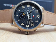  Shop Authentic Tommy Hilfiger Briggs Chronograph Black Dial Brown Leather Strap Watch for Men - 1791425 - Luxxuri