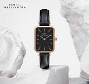  Shop Authentic Daniel Wellington Quadro Sheffield Black Dial Black Leather Strap Watch For Women - DW00100435 - Luxxuri