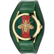  Shop Authentic Gucci G Timeless Red Green Dial Green Leather Strap Watch For Women - YA126545 - Luxxuri