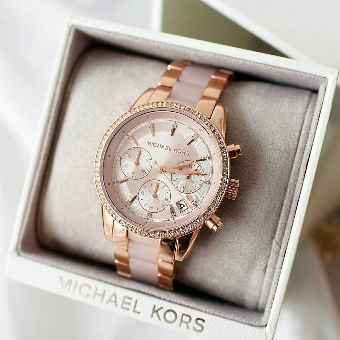  Shop Authentic Michael Kors Ritz Chronograph Rose Gold Dial Two Tone Steel Strap Watch for Women - MK6307 - Luxxuri