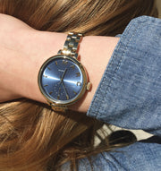  Shop Authentic Marc Jacobs Sally Blue Dial Gold Steel Strap Watch for Women - MBM3366 - Luxxuri