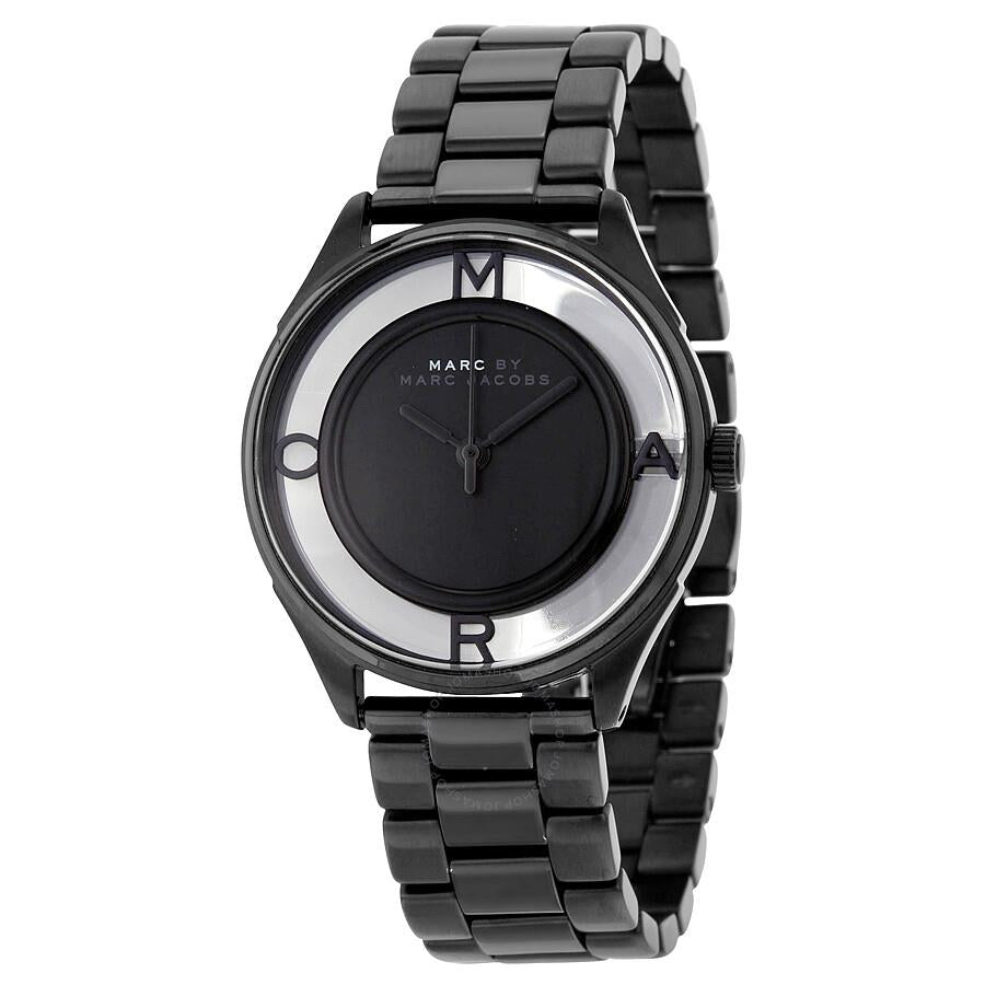  Shop Authentic Marc Jacobs Tether Transparent Black Dial Black Steel Strap Watch for Women - MBM3415 - Luxxuri