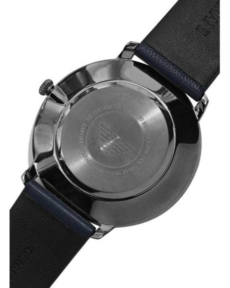  Shop Authentic Emporio Armani Modern Slim Analog Silver Dial Blue Leather Strap Watch For Men - AR11214 - Luxxuri