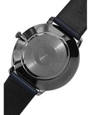  Shop Authentic Emporio Armani Modern Slim Analog Silver Dial Blue Leather Strap Watch For Men - AR11214 - Luxxuri