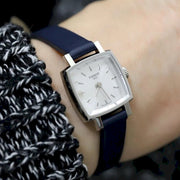  Shop Authentic Tissot Lovely Square Silver Dial Blue Leather Strap Watch For Women - T058.109.16.031.00 - Luxxuri