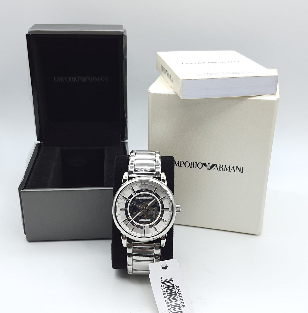  Shop Authentic Emporio Armani Meccanico Automatic Silver Dial Silver Steel Strap Watch for Men - AR60006 - Luxxuri