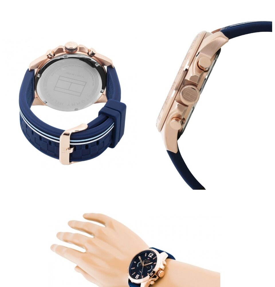  Shop Authentic Tommy Hilfiger Decker Multifunction Blue Dial Blue Rubber Strap Watch for Men - 1791474 - Luxxuri