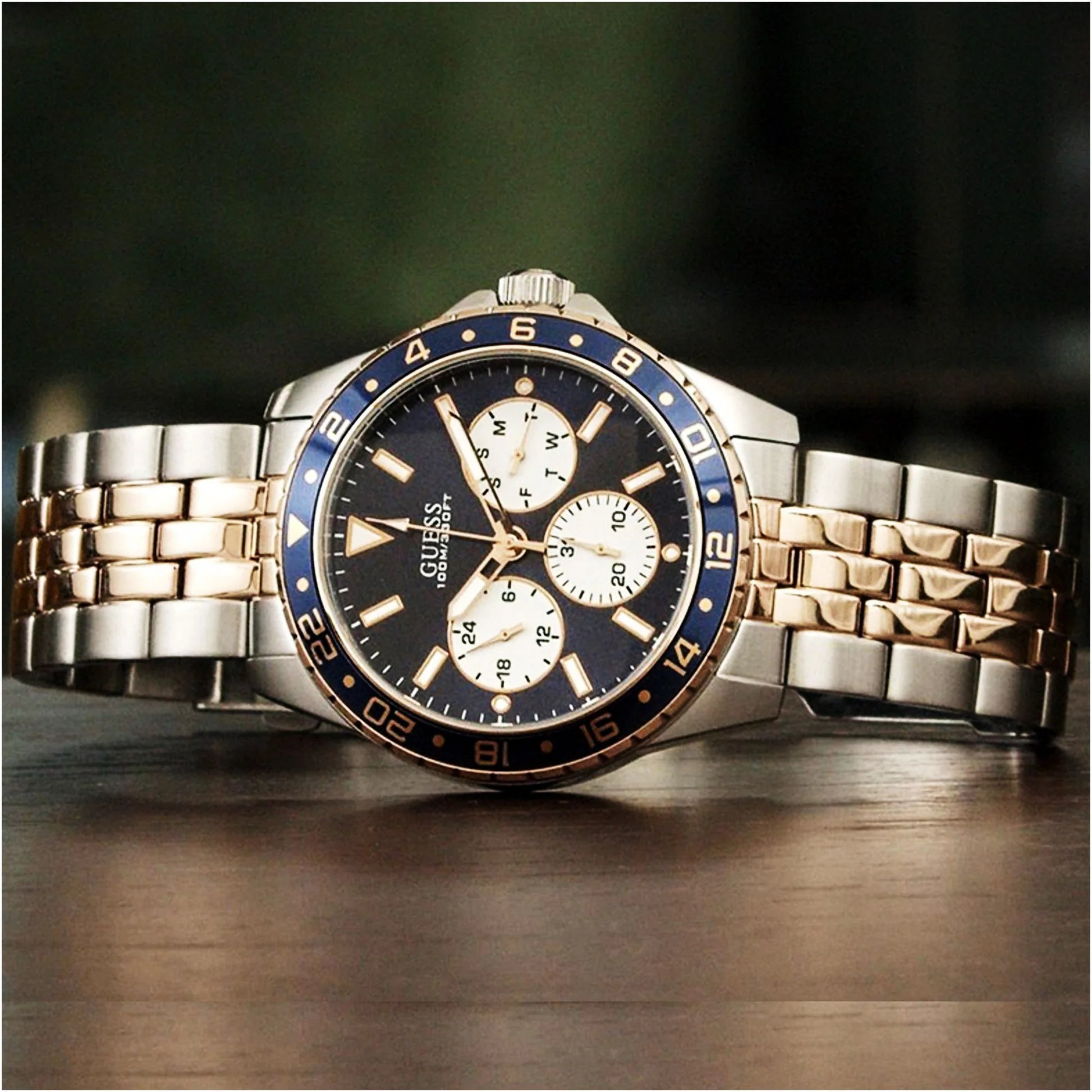 Shop Authentic Guess Odyssey Blue Dial Two Tone Steel Strap Watch For Men - W1107G3 - Luxxuri