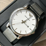 Emporio Armani Luigi White Dial Silver Mesh Strap Watch for Men - AR1812