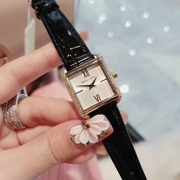  Shop Authentic Michael Kors Lake Quartz White Dial Black Leather Strap Watch For Women - MK2762 - Luxxuri