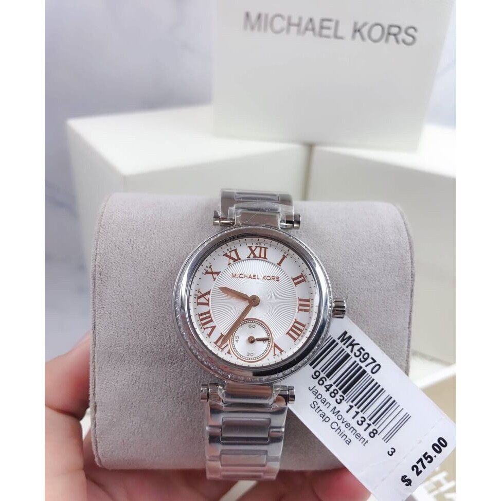  Shop Authentic Michael Kors Skylar Quartz White Dial Silver Steel Strap Watch For Women - MK5970 - Luxxuri