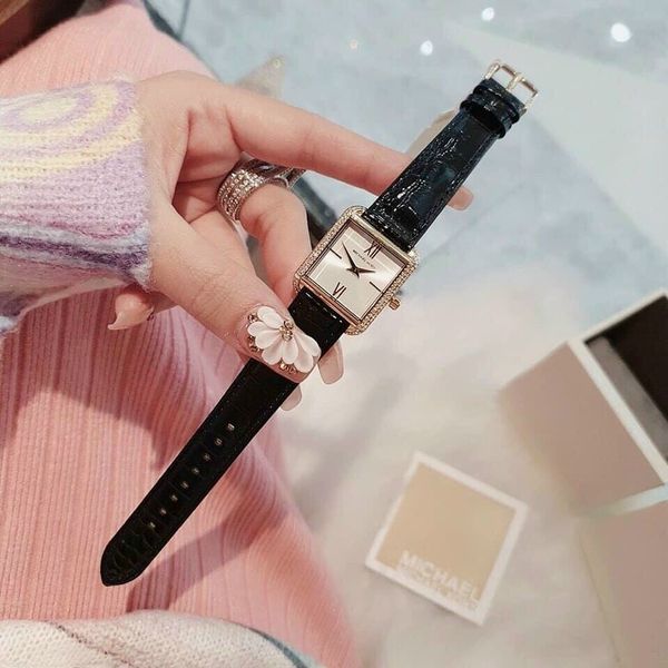  Shop Authentic Michael Kors Lake Quartz White Dial Black Leather Strap Watch For Women - MK2762 - Luxxuri