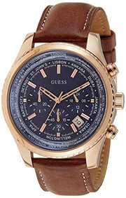 Shop Authentic Guess Persuit Chronograph Blue Dial Brown Leather Strap Watch for Men - W0500G1 - Luxxuri
