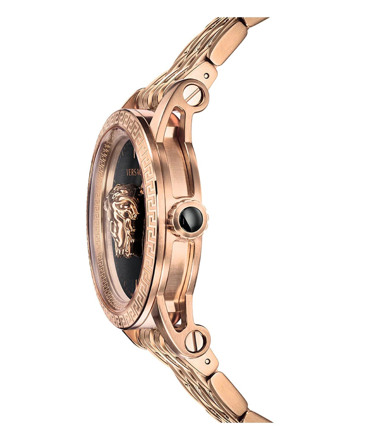  Shop Authentic Versace Palazzo Empire Black Dial Rose Gold Steel Strap Watch for Men - VERD00718 - Luxxuri