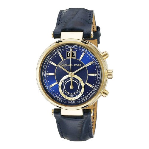  Shop Authentic Michael Kors Sawyer Blue Dial Blue Leather Strap Watch for Women - MK2425 - Luxxuri