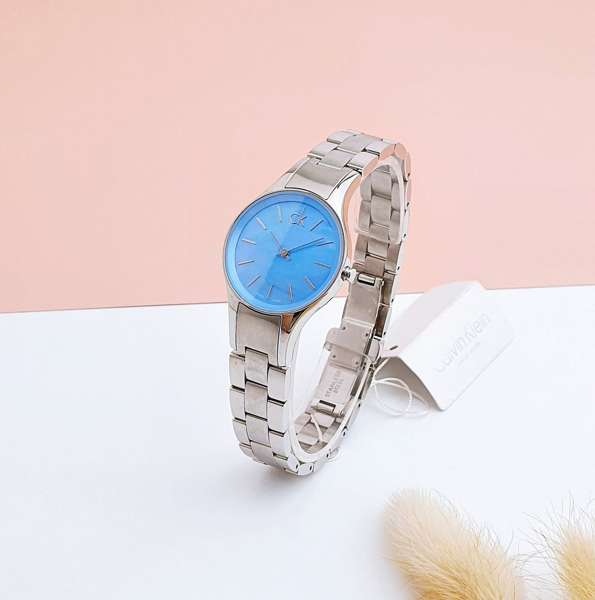  Shop Authentic Calvin Klein Simplicity Blue Dial Silver Steel Strap Watch for Women - K432314N - Luxxuri
