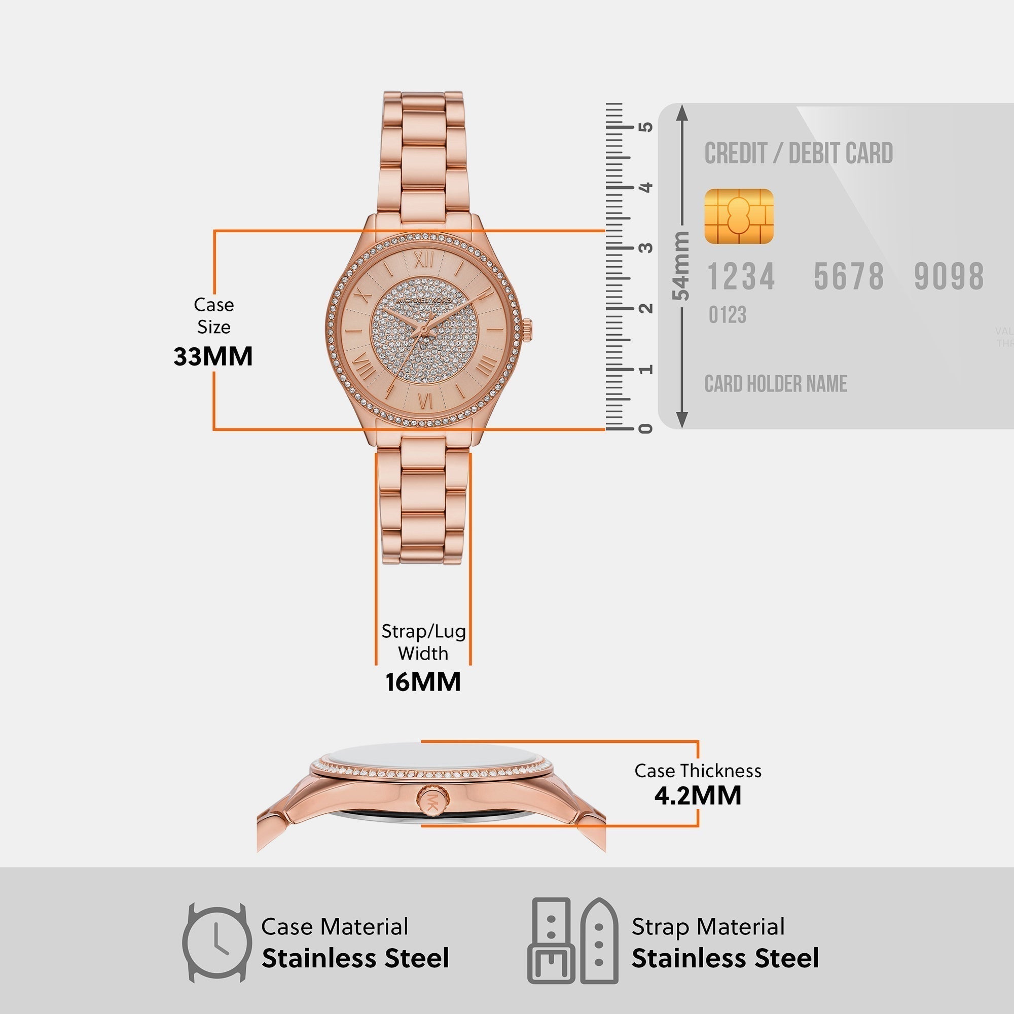  Shop Authentic Michael Kors Lauryn Three-Hand Crystals Rose Gold Dial Rose Gold Steel Strap Watch for Women - MK4736 - Luxxuri
