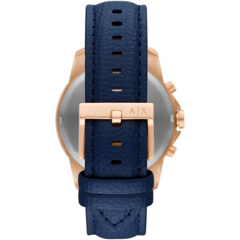  Shop Authentic Armani Exchange Banks Chronograph Blue Dial Blue Leather Strap Watch For Men - AX1723 - Luxxuri