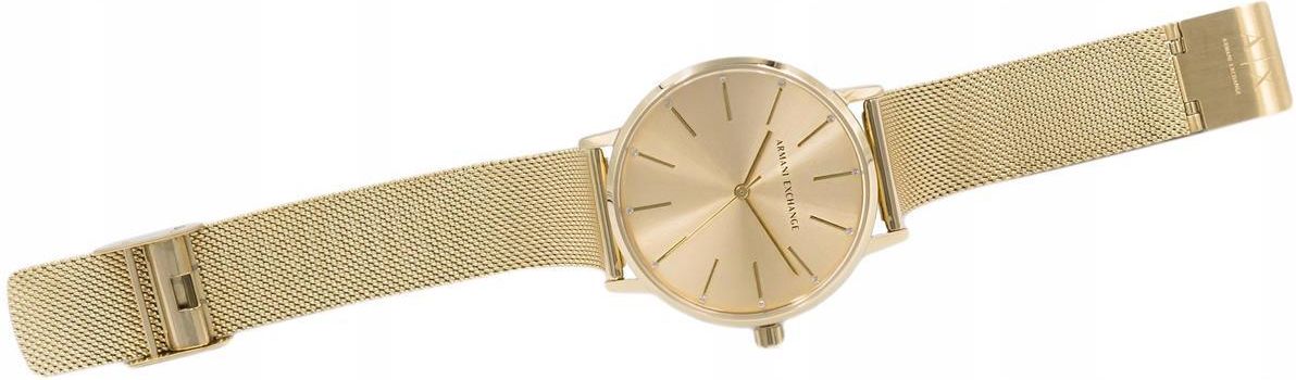  Shop Authentic Armani Exchange Lola Analog Gold Dial Gold Mesh Strap Watch For Women - AX5536 - Luxxuri