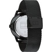  Shop Authentic Tommy Hilfiger Brad Quartz Blue Dial Black Mesh Bracelet Watch For Men - 1710392 - Luxxuri