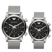 Shop Authentic Emporio Armani Luigi Black Dial Silver Mesh Bracelet Watch For Men - AR8032 - Luxxuri