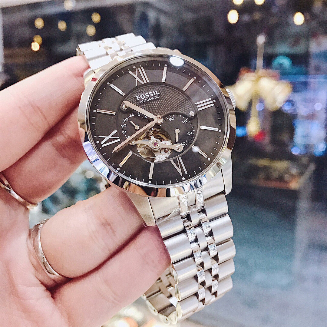  Shop Authentic Fossil Townsman Black Dial Silver Steel Strap Watch for Men - ME3107 - Luxxuri