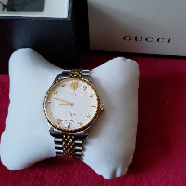  Shop Authentic Gucci G Timeless Automatic White Dial Two Tone Steel Strap Watch for Men - YA126356 - Luxxuri