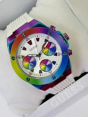  Shop Authentic Guess Athena White Dial White Rubber Strap Watch for Women - GW0030L6 - Luxxuri