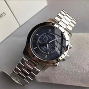  Shop Authentic Michael Kors Hunger Stop 100 Series Navy Blue Dial Silver Steel Strap Watch for Women - MK5814 - Luxxuri