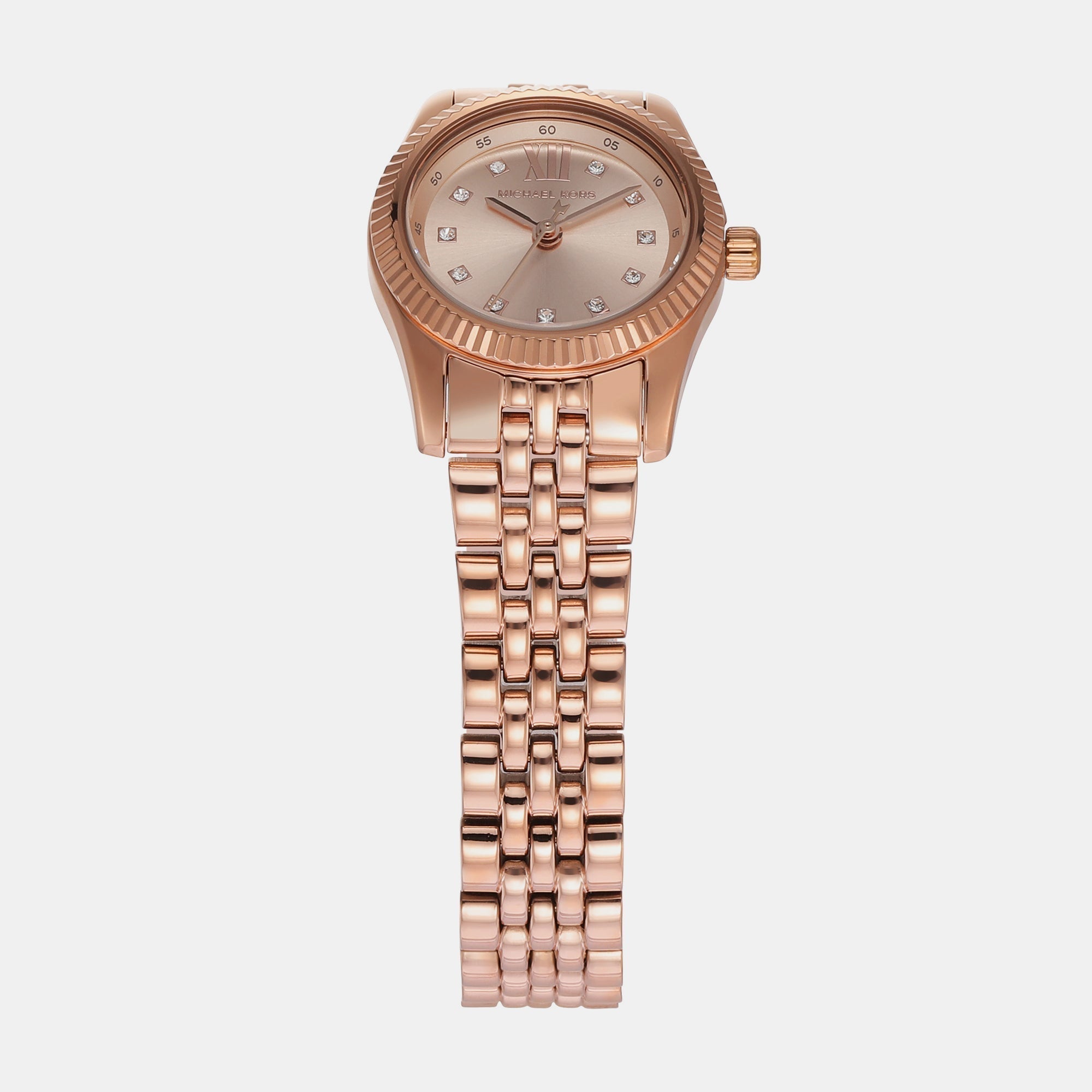  Shop Authentic Michael Kors Lexington Three Hand Rose Gold Dial Rose Gold Steel Strap Watch For Women - MK4739 - Luxxuri