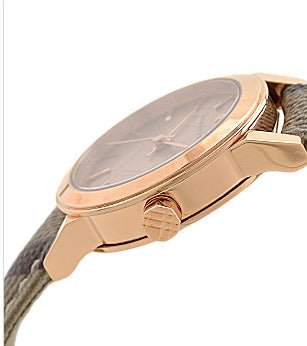  Shop Authentic Burberry The City Pink Dial Brown Leather Strap Watch for Women - BU9236 - Luxxuri