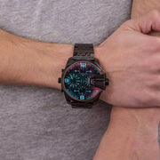  Shop Authentic Diesel Uber Chief Chronograph Red Dial Black Steel Strap Watch For Men - DZ7373 - Luxxuri