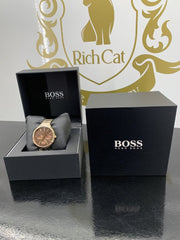  Shop Authentic Hugo Boss Symphony Brown Dial Gold Steel Strap Watch for Women - 1502422 - Luxxuri