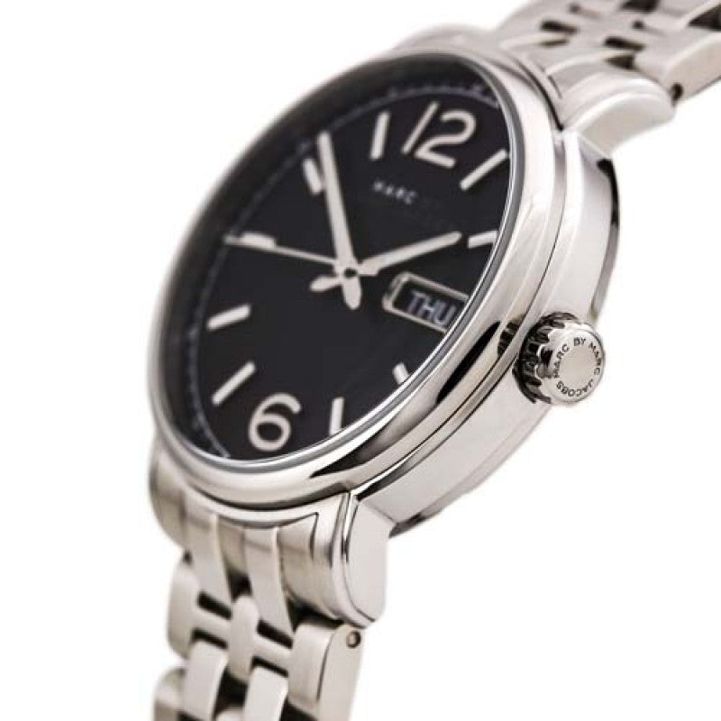  Shop Authentic Marc Jacobs Fergus Black Dial Silver Steel Strap Watch for Men - MBM5075 - Luxxuri