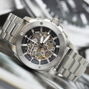  Shop Authentic Fossil Modern Machine Automatic Silver Dial Silver Steel Strap Watch for Men - ME3081 - Luxxuri