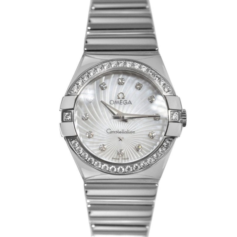  Shop Authentic Omega Constellation Quartz Diamonds Silver Dial Silver Steel Strap Watch for Women - 123.15.27.60.55.004 - Luxxuri