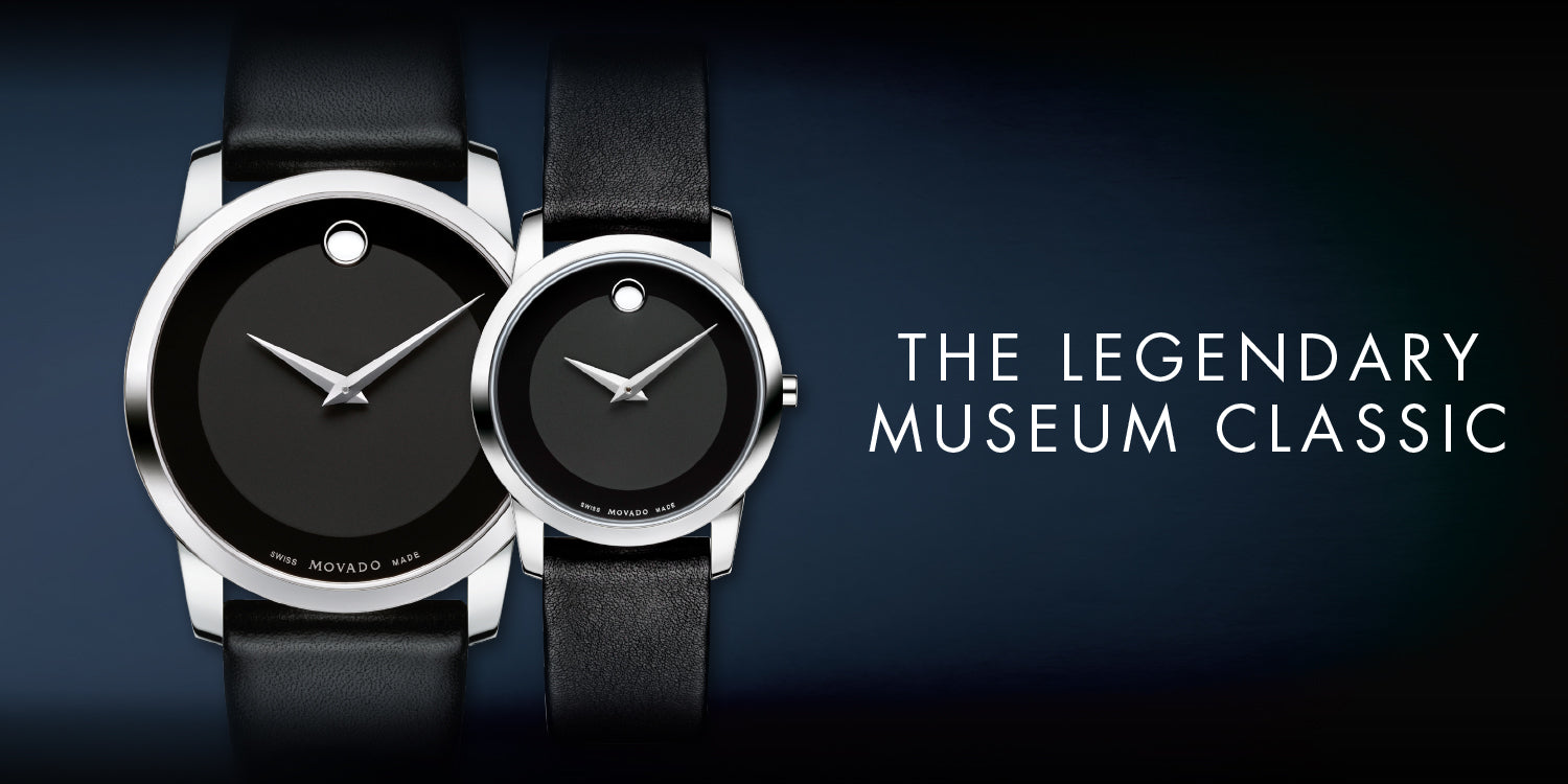  Shop Authentic Movado Museum Black Dial Black Leather Strap Watch For Men - 606502 - Luxxuri