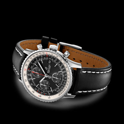  Shop Authentic Breitling Navitimer 1 Chronograph 41mm Automatic Black Dial Black Leather Strap Mens Watch - A13324121B1P1 - Luxxuri