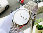  Shop Authentic Calvin Klein Minimal SIlver Dial Silver Mesh Bracelet Watch for Women - K3M221Y6 - Luxxuri