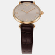  Shop Authentic Emporio Armani Classic Quartz Pink Dial Brown Leather Strap Watch For Women - AR1911 - Luxxuri